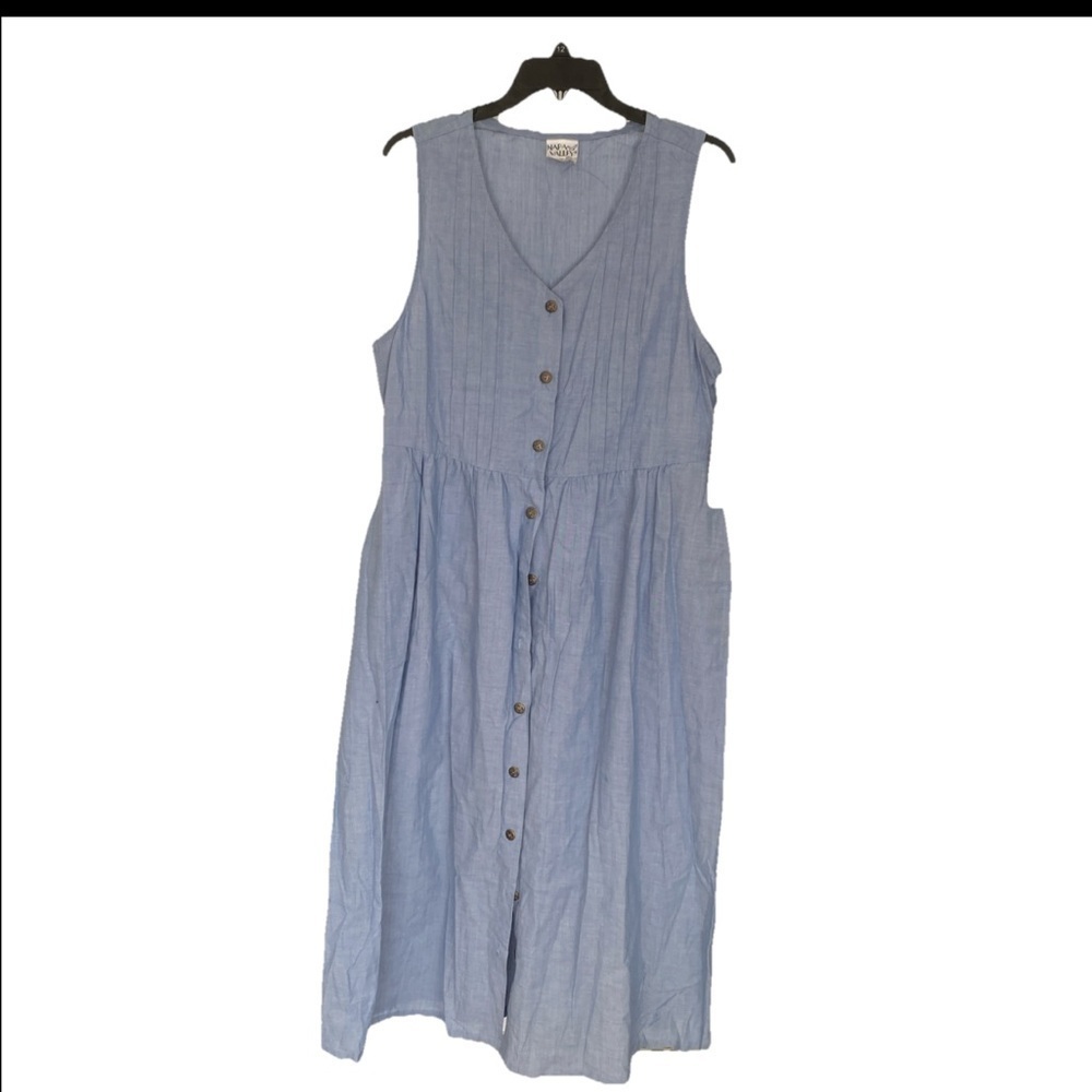 Napa Valley Denim Blue Button Front Dress Women’s Size M New With Tags D-22